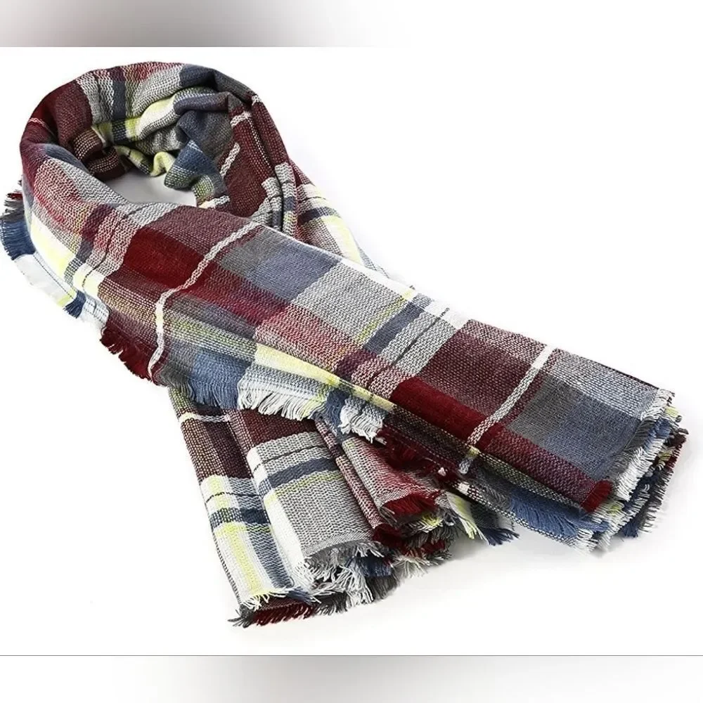 🔸️Plaid Tartan Lightweight Blanket Wrap/Scarf/Shawl